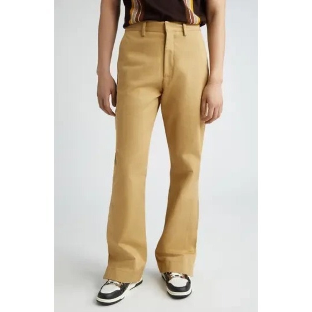 Amiri Mens Kick Flare Chinos Pants Khaki‎ Sepia Tint Italy Size 46 EU 30 US